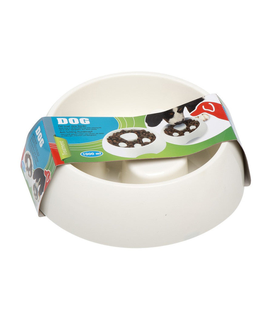 Ciotola Per Cani Alimentazione Lenta 1000ml In Plastica Per Mangiare Lentamente         