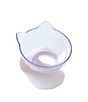 Ciotola Singola Forma Gatto Inclinabile Regolabile Per Gatti Cani Alimenti Acqua         