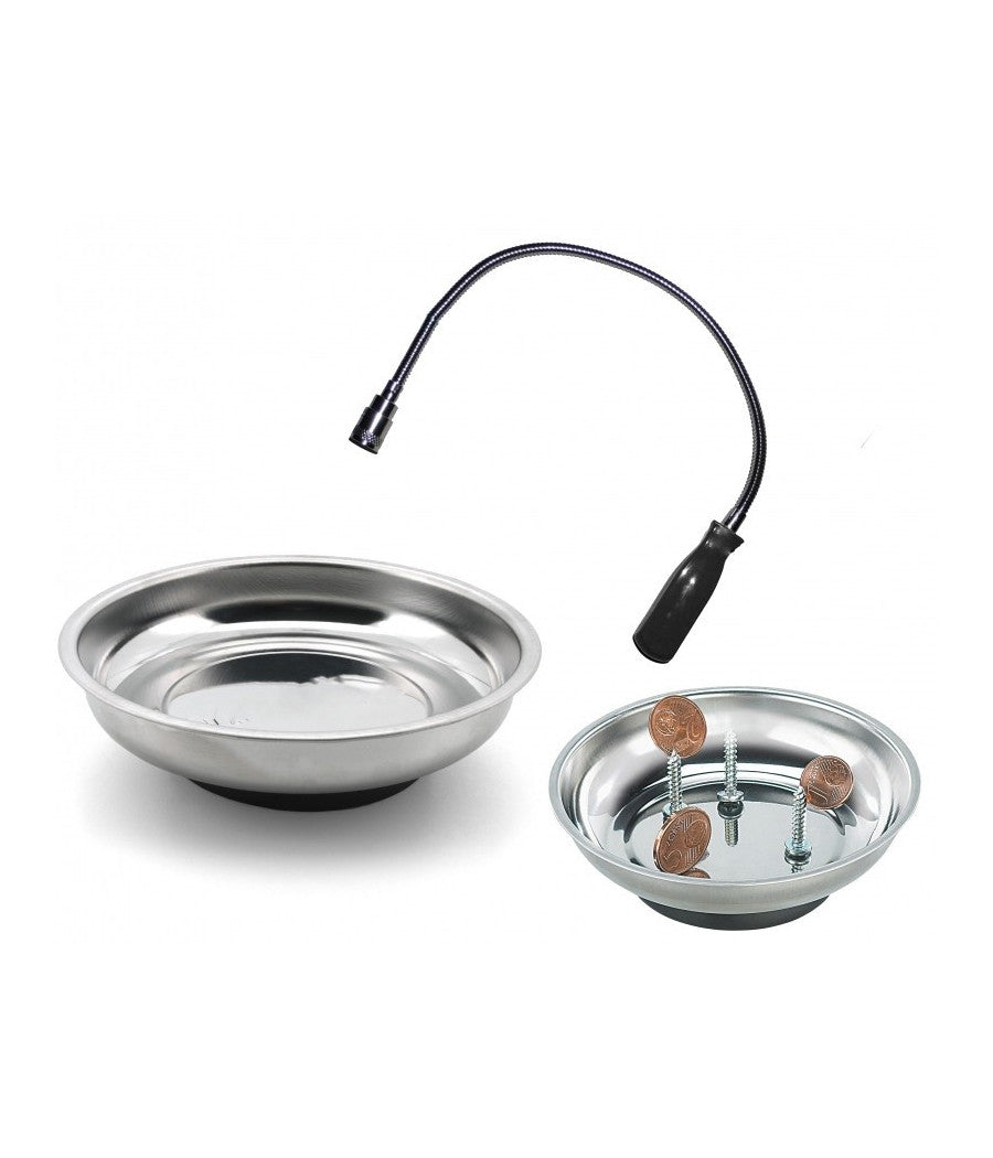 Ciotola Vaschetta Magnetica 6''+ Calamita Snodata Con Luce Led Magnetico Brico         