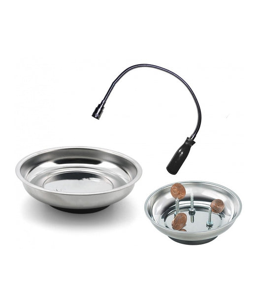 Ciotola Vaschetta Magnetica 6''+ Calamita Snodata Con Luce Led Magnetico Brico         