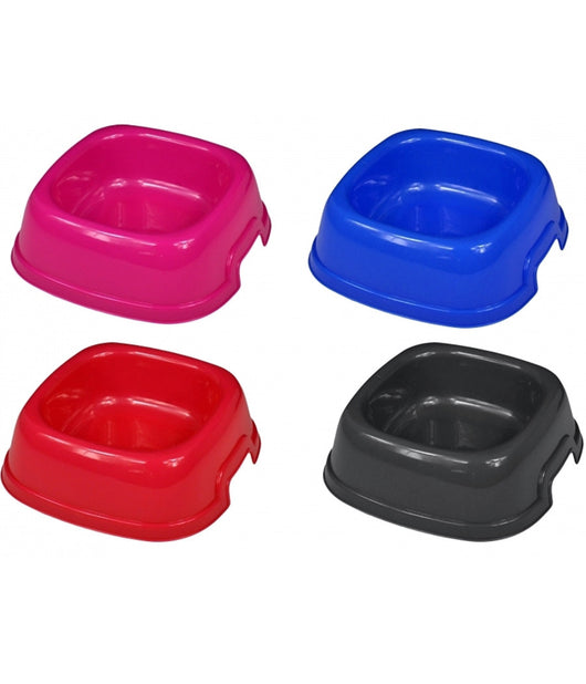 Ciotola Vaschetta Plastica Quadrata 22x22x7,5cm 0,73lt Cane Animali Cibo Acqua         