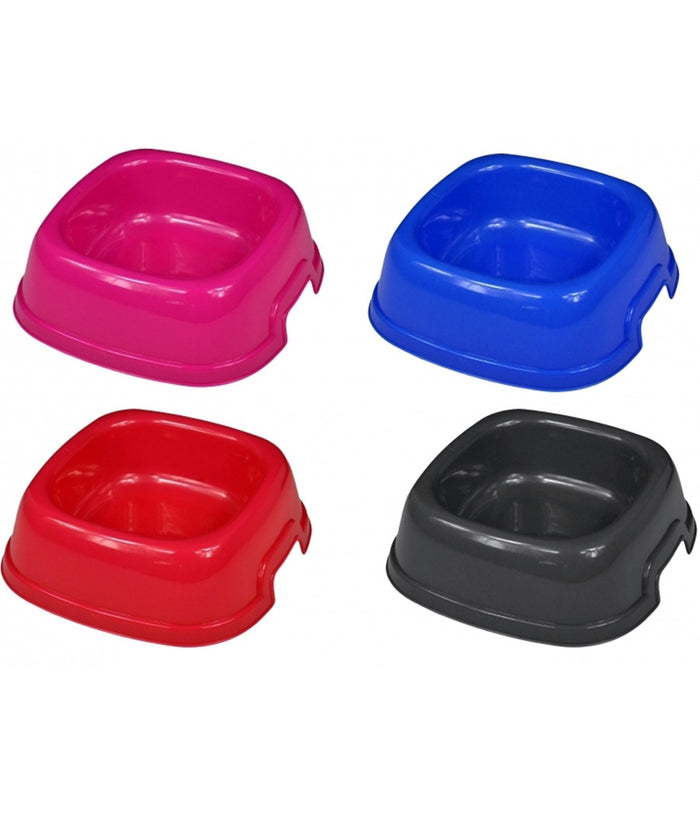 Ciotola Vaschetta Plastica Quadrata 22x22x7,5cm 0,73lt Cane Animali Cibo Acqua         