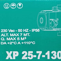Circolatore a 3 velocità modello xp 25-7-130 da 1+1/2
