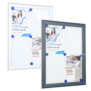 Bacheca per Esterno apertura a libro grigio RAL 7016 4 x A4