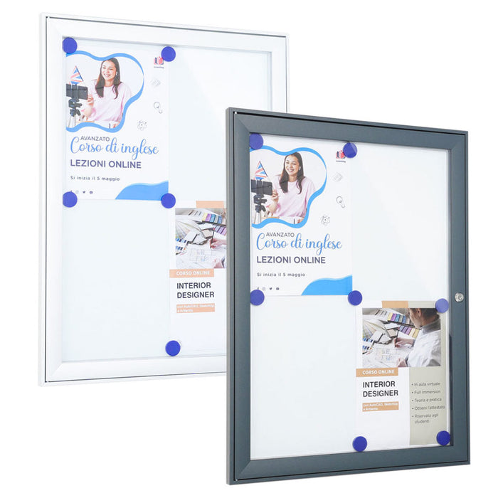 Bacheca per Esterno apertura a libro grigio RAL 7016 4 x A4