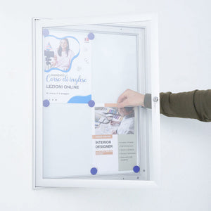 Bacheca per Esterno apertura a libro grigio RAL 7016 4 x A4