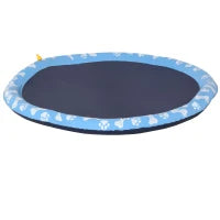 Piscina tappeto a getti d'acqua per cane pieghevole facile da trasportare PVC 150 cm di diametro blu
