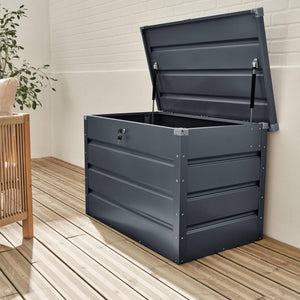 Baule da giardino in metallo, 285l, antracite