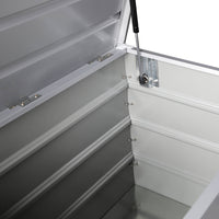 Baule da giardino in metallo, 285l, grigio alluminio