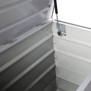 Baule da giardino in metallo, 285l, grigio alluminio