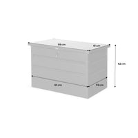 Baule da giardino in metallo, 285l, grigio alluminio