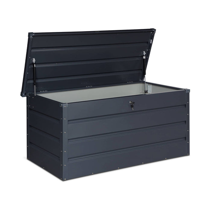 Baule da giardino in metallo, 385l, antracite