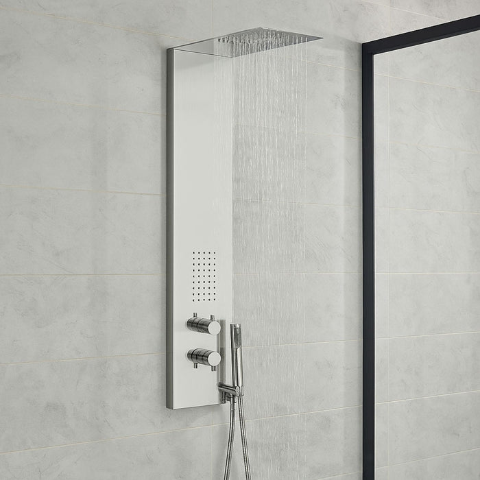 Colonna doccia 3 funzioni acciaio inox bocchetta idro lombare 20x50x110 cm *** finitura- cromo lucido, confezione 1