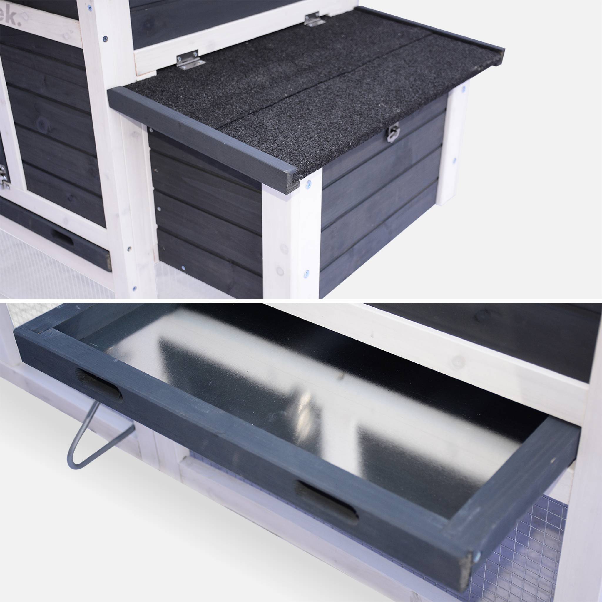 Pollaio in legno con recinto per 3 galline, antracite