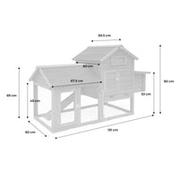 Pollaio in legno con recinto per 3 galline, antracite