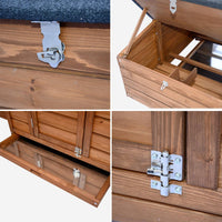 Pollaio in legno con recinto per 4 galline, marrone naturale