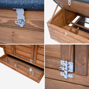 Pollaio in legno con recinto per 4 galline, marrone naturale