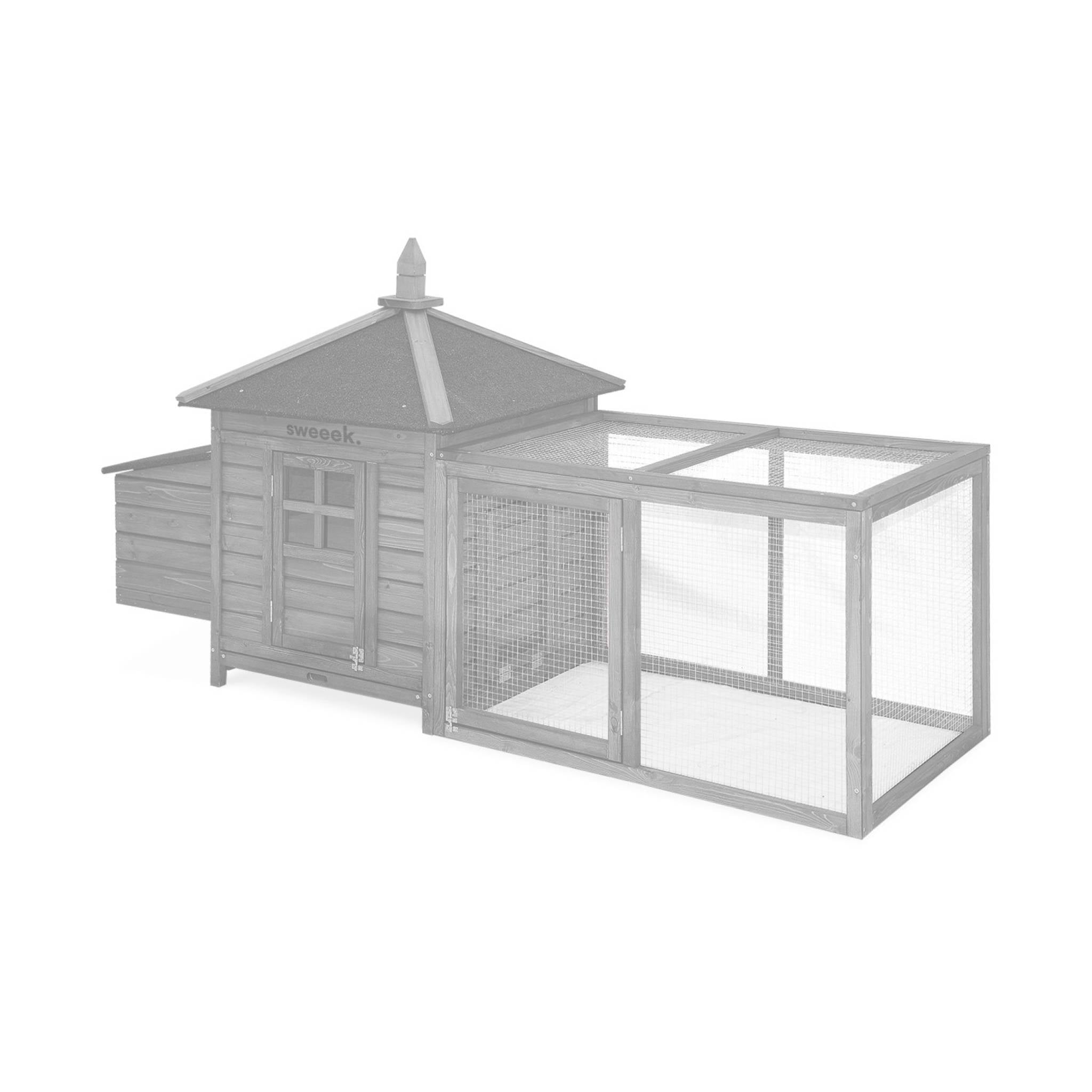 Pollaio in legno con recinto per 4 galline, marrone naturale