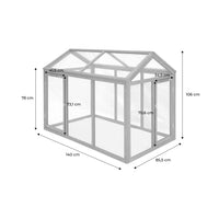 Pollaio recinto in legno con rete in alluminio per 6 galline, marrone