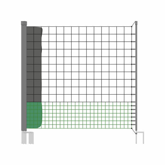 Kit di recinzione in rete modulare per galline, verde