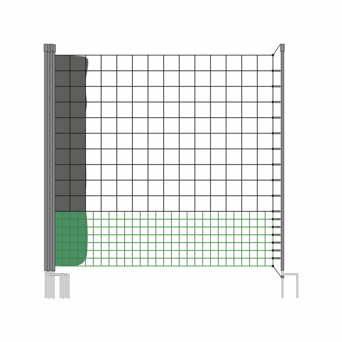 Kit di recinzione in rete modulare per galline, verde