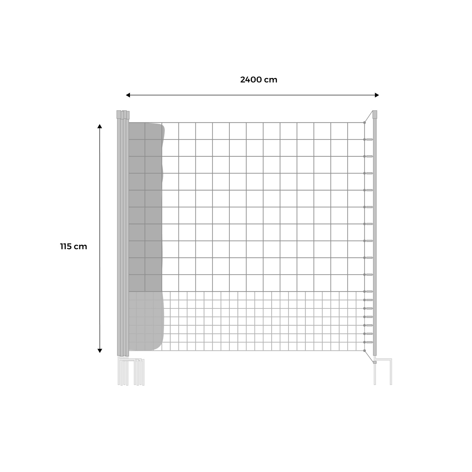 Kit di recinzione in rete modulare per galline