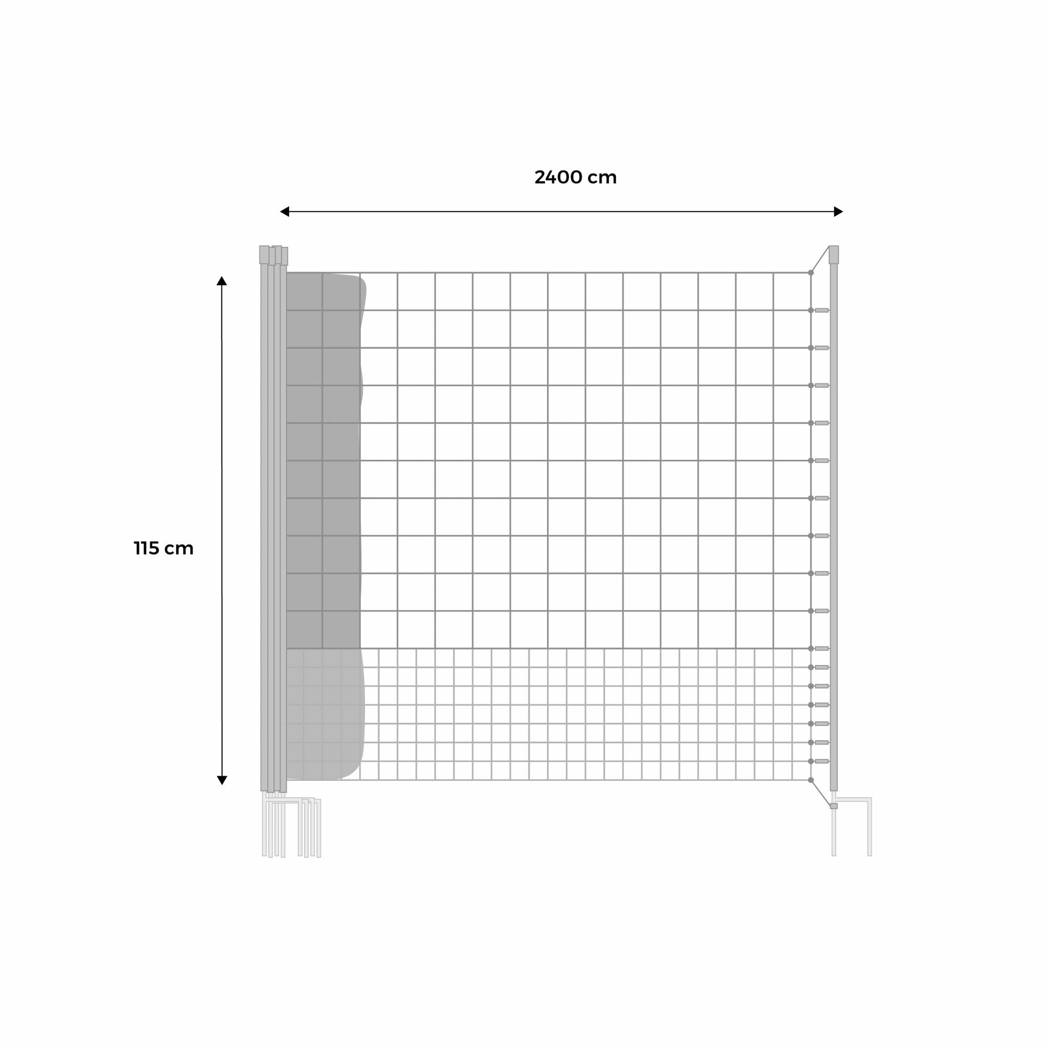 Kit di recinzione in rete modulare per galline