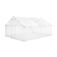 Recinto per pollaio e voliera acciaio galvanizzato, grigio e verde