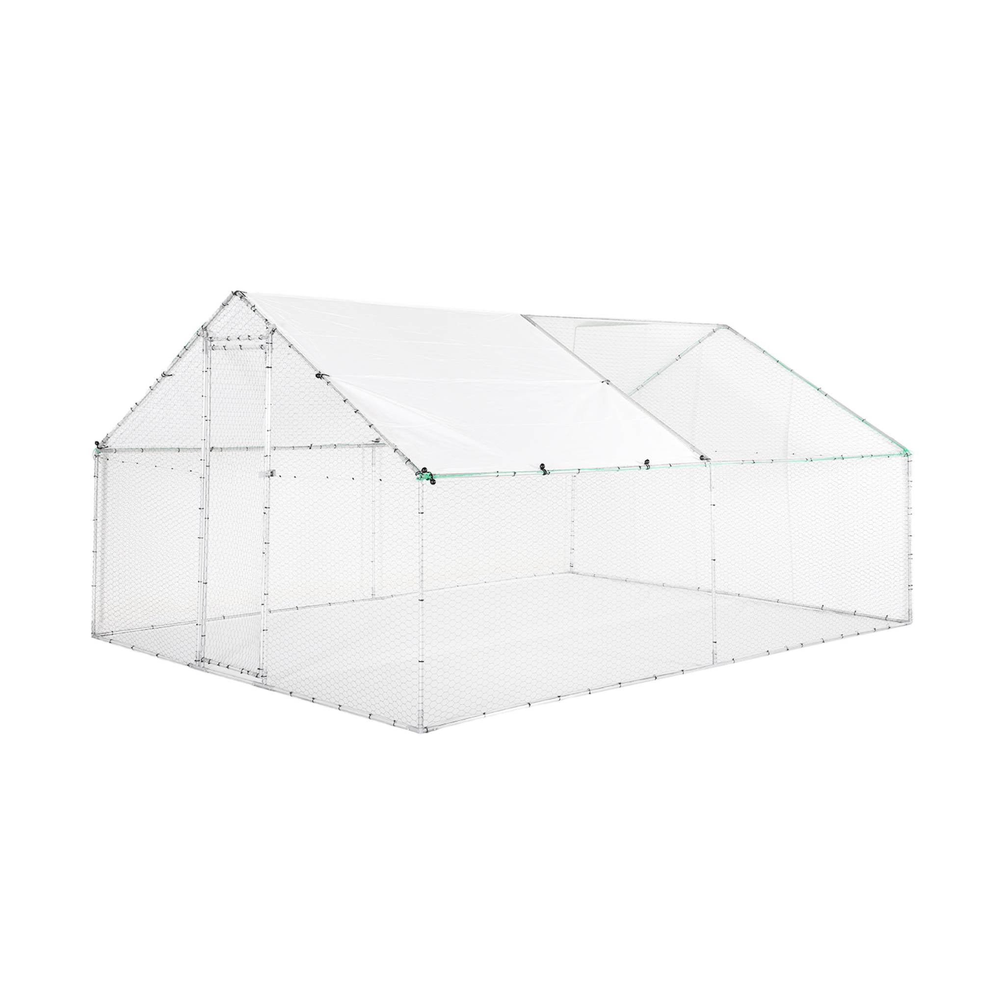 Recinto per pollaio e voliera acciaio galvanizzato, grigio e verde