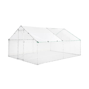 Recinto per pollaio e voliera acciaio galvanizzato, grigio e verde