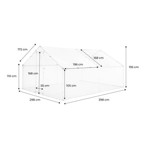 Recinto per pollaio e voliera acciaio galvanizzato, grigio e verde