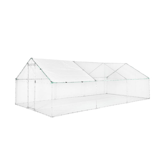 Recinto per pollaio e voliera acciaio galvanizzato, grigio e verde