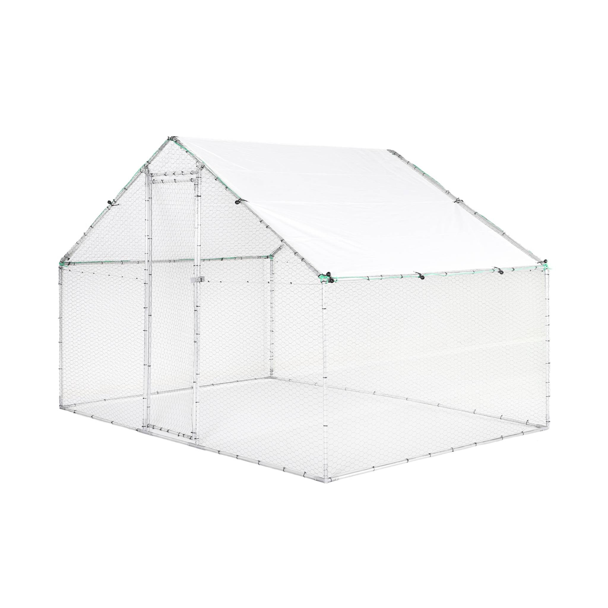 Recinto per pollaio e voliera acciaio galvanizzato, grigio e verde