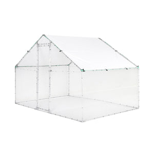 Recinto per pollaio e voliera acciaio galvanizzato, grigio e verde