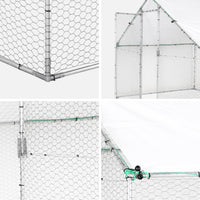 Recinto per pollaio e voliera acciaio galvanizzato, grigio e verde