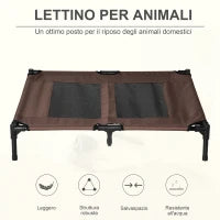 Brandina per Cani in Metallo e Tessuto Oxford Traspirante, 92x76x18 cm Marrone e Nero