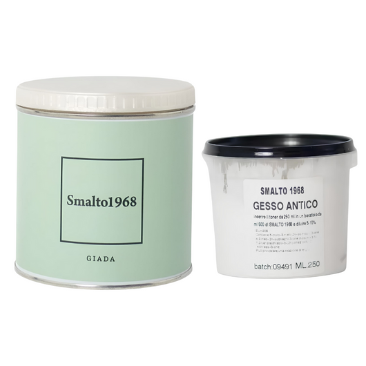 Smalto1968 base acqua gesso antico shabby chic finitura opaca multicolore l 0.5 *** colore- giada, confezione 1