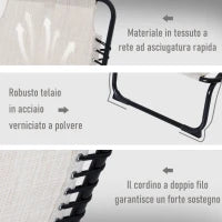 Lettino Prendisole in Acciaio e Tessuto Traspirante con Schienale Reclinabile, 197x58x30 cm