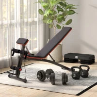 Panca Multifunzione Regolabile per Addominali,  Panca Pesi Palestra per Allenamento Braccia e Gambe 54x160x106cm, Nero e Rosso