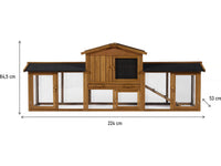 Conigliera in legno "Galina" a 2 ante - Marrone