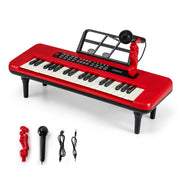 Tastiera musicale per bambini 46,5 x 17,5 x 5,5 cm con microfono e gambe staccabili in ABS rosso 20_0017003