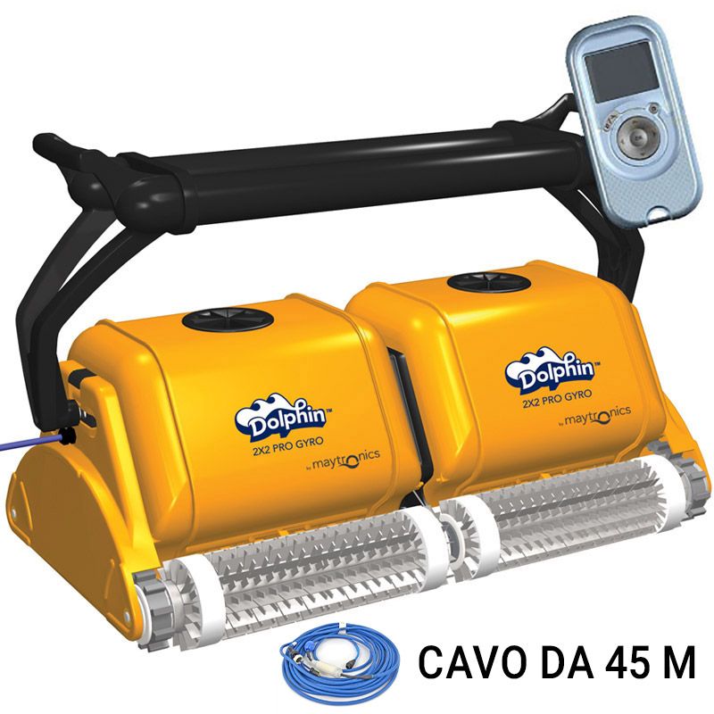Robot Dolphin 2x2 Pro Gyro Con Spazzole Pvc, Cavo Da 45 M E Carrello Caddy