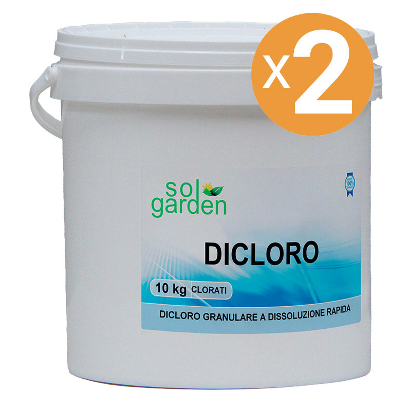 Dicloro Granulare Per Piscina, 2 Confezioni Da 10 Kg