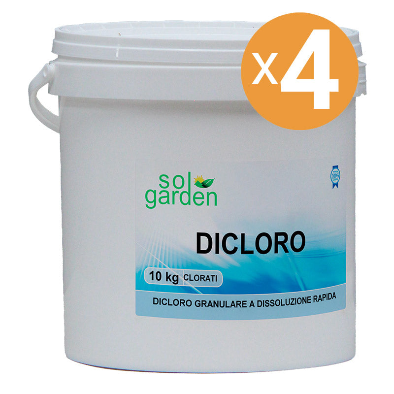 Dicloro Granulare Per Piscina, 4 Confezioni Da 10 Kg