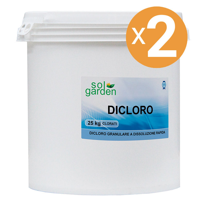 Dicloro Granulare Per Piscina, 2 Confezioni Da 25 Kg