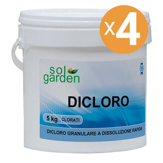 Dicloro Granulare Per Piscina, 4 Confezioni Da 5 Kg