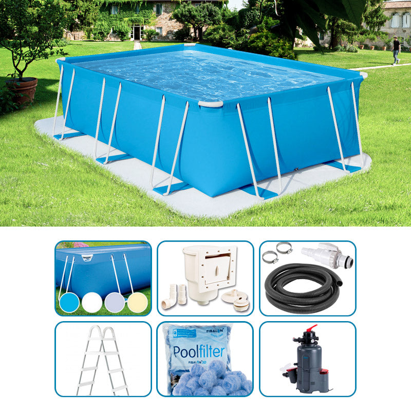 Piscina Fuori Terra Italika® Soft Rettangolare 5,80 X 3,80 H.1,25 M - Kit Pro