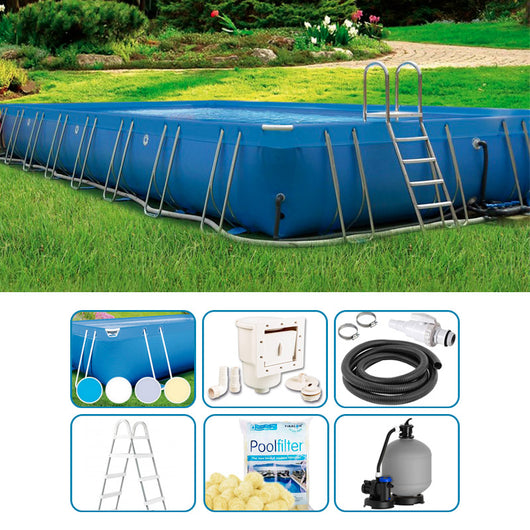 Piscina Fuori Terra Italika® Soft Rettangolare 10,80 X 6,80 H.1,40 M - Kit Pro