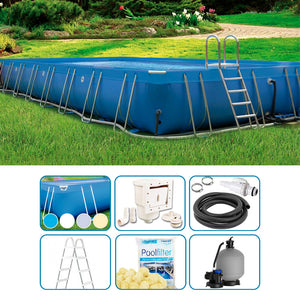 Piscina Fuori Terra Italika® Soft Rettangolare 12,80 X 6,80 H.1,40 M - Kit Pro