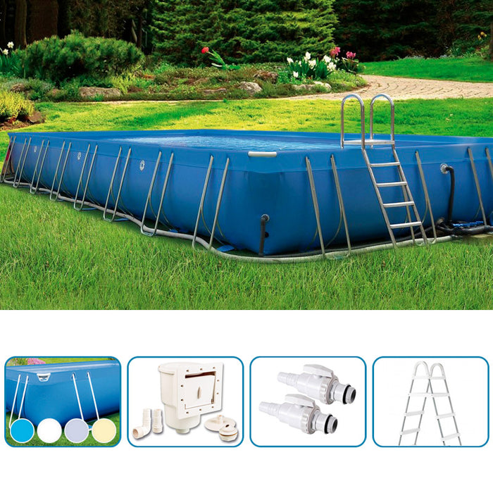 Piscina Fuori Terra Italika® Soft Rettangolare 12,80 X 6,80 H.1,25 M - Kit Base